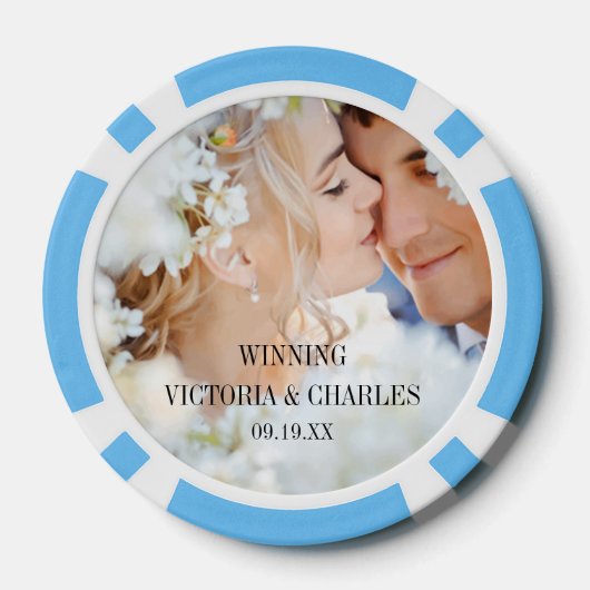 写真パーソナライズされた結婚式の引き出物 ポーカーチップ (裏面)