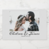 写真パーソナライズされた結婚式の引き出物 リキュールボトルラベル (シングルラベル)