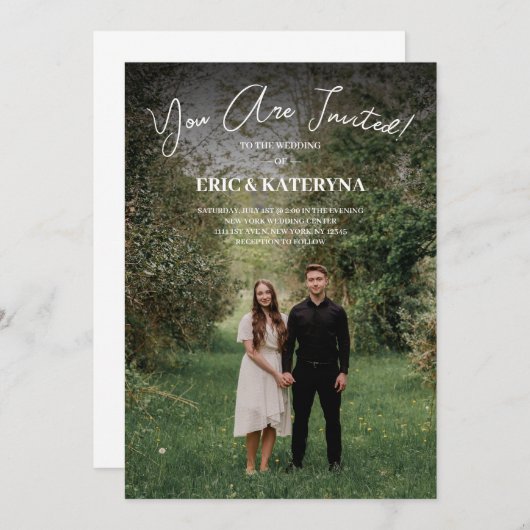 写真パーソナライズされた結婚式招待状 招待状 (正面/裏面)