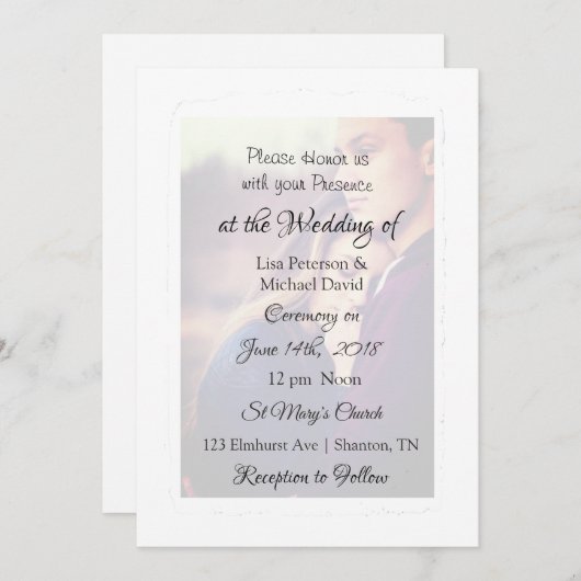 写真パーソナライズされた結婚式招待状 招待状 (正面/裏面)