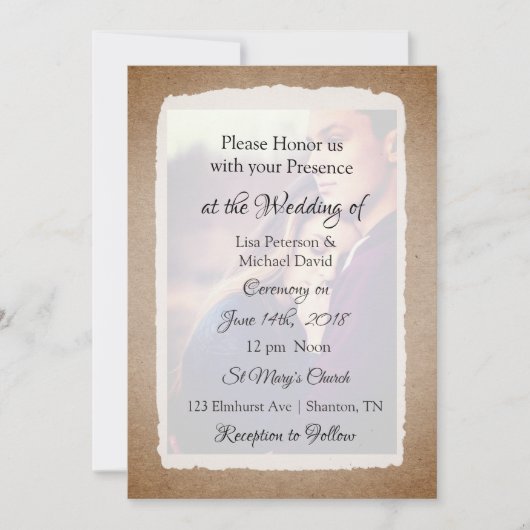 写真パーソナライズされた結婚式招待状 招待状 (正面)