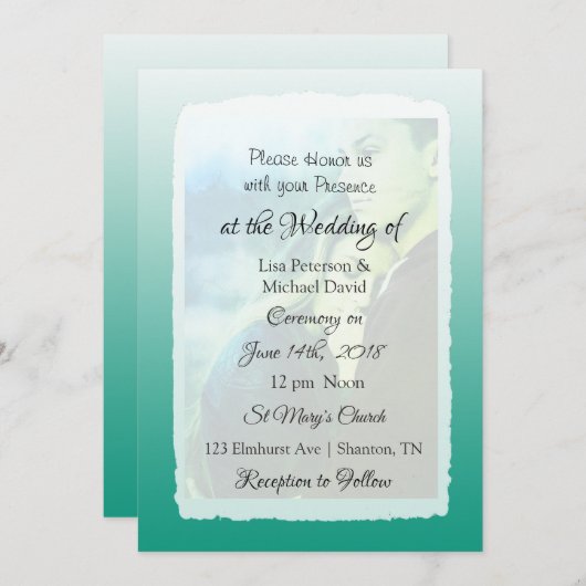 写真パーソナライズされた結婚式招待状 招待状 (正面/裏面)