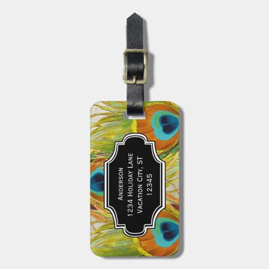写真パーソナライズされた羽模様ラゲッジタグ ラゲッジタグ (正面縦)