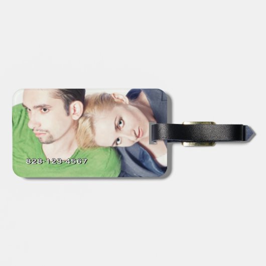 写真パーソナライズされた羽模様ラゲッジタグ ラゲッジタグ (裏面横)