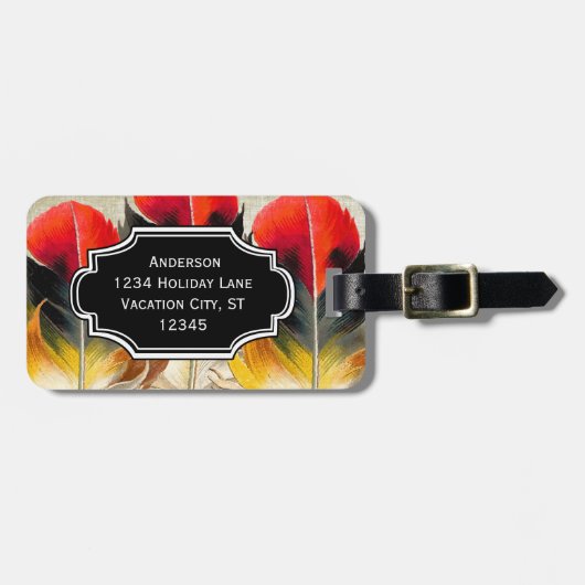 写真パーソナライズされた羽模様ラゲッジタグ ラゲッジタグ (正面横)