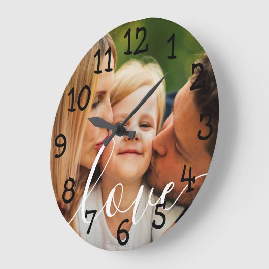 写真パーソナライズされた脚本愛 ラージ壁時計 (傾斜)