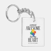 写真パーソナライズされた自閉症意識 キーホルダー (正面左)