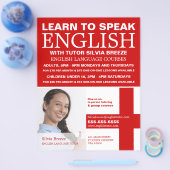 写真パーソナライズされた英語コース チラシ (シングル)