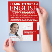 写真パーソナライズされた英語コース チラシ (手)