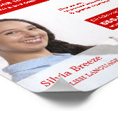 写真パーソナライズされた英語コース ポスター (角)