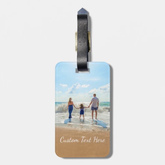写真パーソナライズされた荷物タグのカスタム文字 ラゲッジタグ (裏面縦)