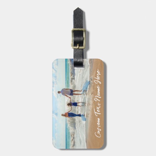 写真パーソナライズされた荷物タグのカスタム文字 ラゲッジタグ (正面縦)