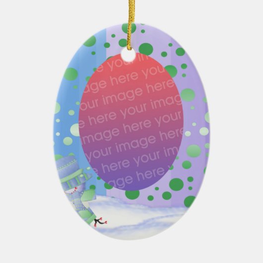 写真パーソナライズされた記念オーナメント セラミックオーナメント (正面)
