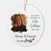 写真パーソナライズされた記念クリスマス セラミックオーナメント (左)