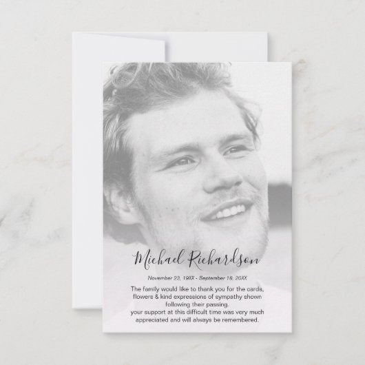 写真パーソナライズされた記念サンキューカード サンキューカード (正面)