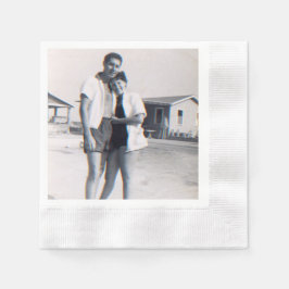 写真パーソナライズされた記念日パーティーナプキンス 縁ありカクテルナプキン