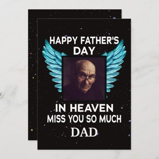 写真パーソナライズされた記念父の日の天国 シーズンカード (正面/裏面)