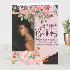 写真パーソナライズされた誕生日はがき カード