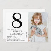 写真パーソナライズされた誕生日キッズボーイガールパーティー 招待状 (正面/裏面)