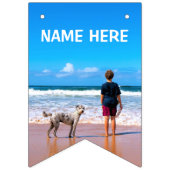 写真パーソナライズされた誕生日フラグ名前をカスタムする バンティングフラッグ (第1の旗)