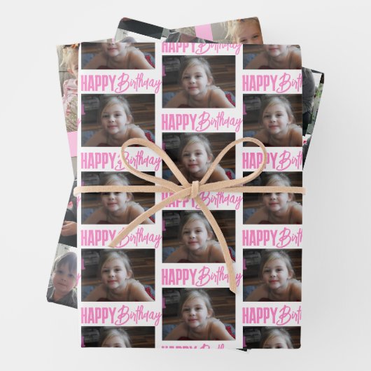 写真パーソナライズされた誕生日 ラッピングペーパーシート (インサイチュ)