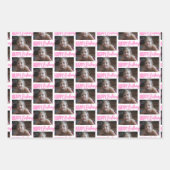 写真パーソナライズされた誕生日 ラッピングペーパーシート (正面)