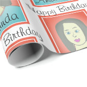 写真パーソナライズされた誕生日 ラッピングペーパー (ロールコーナー)
