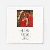 写真パーソナライズされた誕生祝いパーティーPape スタンダードカクテルナプキン (正面)