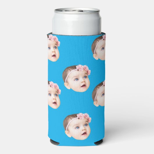 写真パーソナライズされた贈りおもしろい物 スリム缶クーラー (Seltzer裏面)