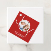 写真パーソナライズされた赤メリークリスマス フェイバータグ (インサイチュ)