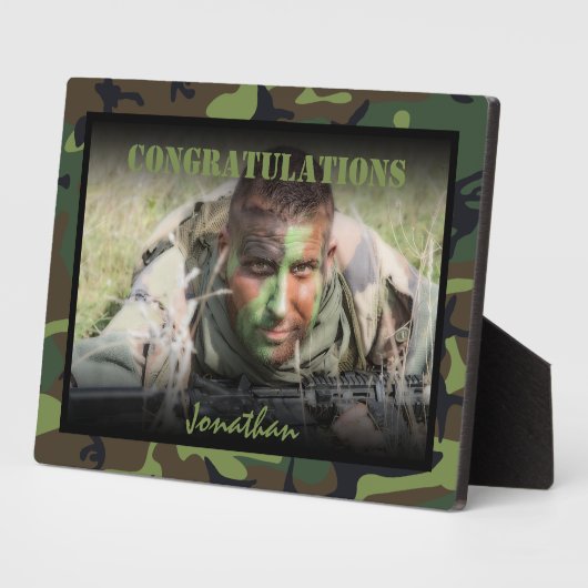 写真パーソナライズされた軍が消えた フォトプラーク (側面)