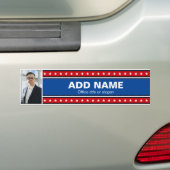 写真パーソナライズされた選挙キャンペーンテンプレート車 バンパーステッカー (車上)