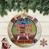 写真パーソナライズされた野球オーナメント名，年 セラミックオーナメント