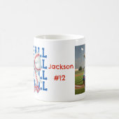 写真パーソナライズされた野球ママママグ コーヒーマグカップ (中央)