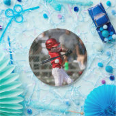 写真パーソナライズされた野球選手誕生日 ペーパープレート (パーティー)