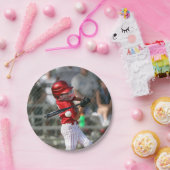 写真パーソナライズされた野球選手誕生日 ペーパープレート (パーティー)