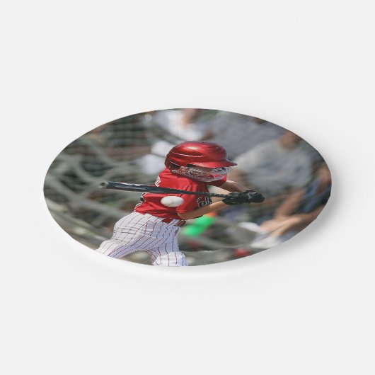 写真パーソナライズされた野球選手誕生日 ペーパープレート (アングル)