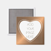 写真パーソナライズされた金ゴールドハート マグネット (正面/裏面)