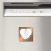 写真パーソナライズされた金ゴールドハート マグネット (インサイチュ (食洗機))