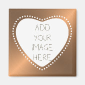 写真パーソナライズされた金ゴールドハート マグネット (正面)