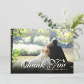 写真パーソナライズされた金ゴールドハートScript Thank You サンキューカード (スタンド正面)