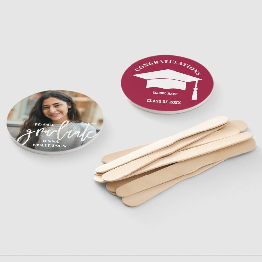 写真パーソナライズされた院生ファン ハンドファン (組立なし)