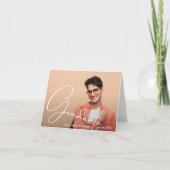 写真パーソナライズされた院生折り畳み ノートカード (正面)