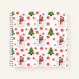 写真パーソナライズされた雪だるまクリスマスゲストブック ノートブック