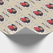 写真パーソナライズされた雪の結晶メリークリスマス ラッピングペーパー (角)