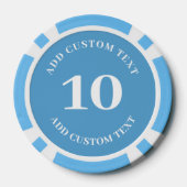 写真パーソナライズされた青10ゲーム ポーカーチップ (裏面)