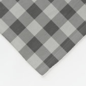 写真パーソナライズされた黒と灰色のギンガムプレイド フリースブランケット (角)