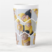 写真パーソナライズされた10六角テンプレート カフェラテマグ (正面)