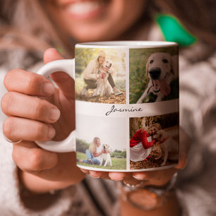 写真パーソナライズされた10番犬の白 ツートーンマグカップ