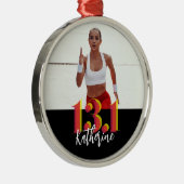 写真パーソナライズされた13.1 Half Marathon走の メタルオーナメント (右)